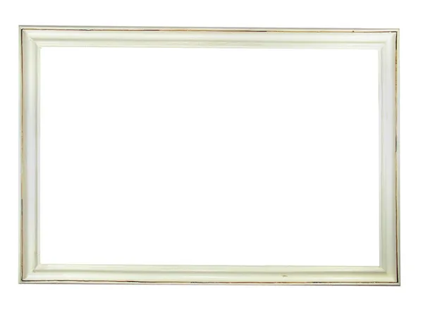 Old antique white wooden picture frame Royalty Free Stock Photos