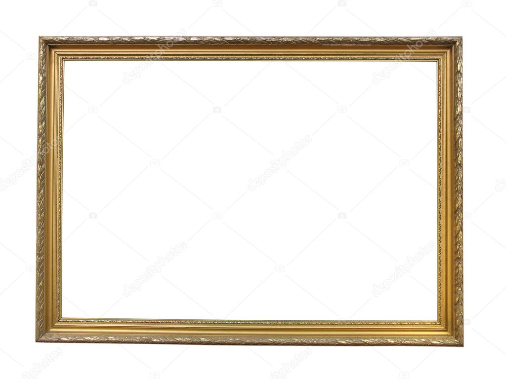 Old antique gold wooden picture frame