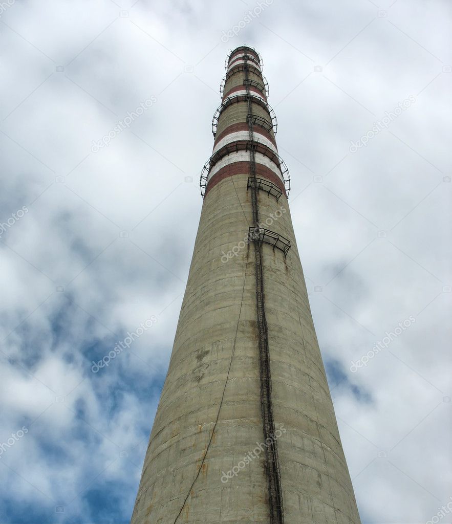 A chimney of a power plant
