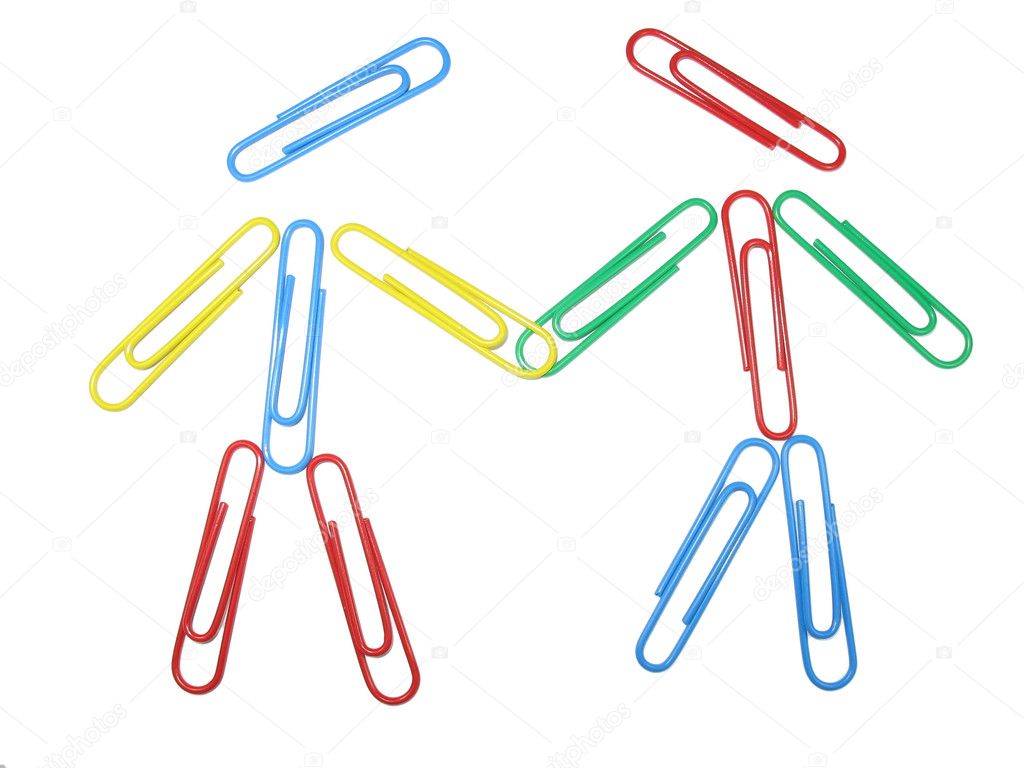 Multi-colored paper clips compozition