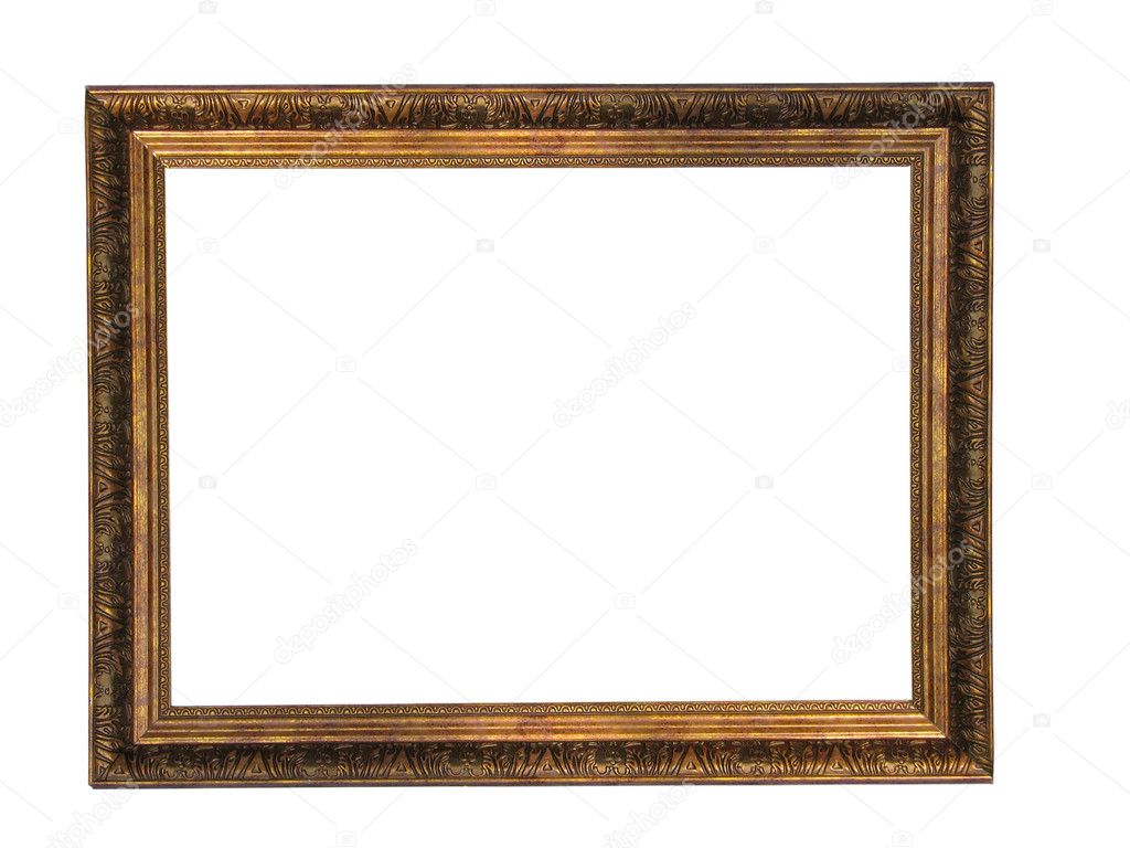 Empty picture gold frame decorative