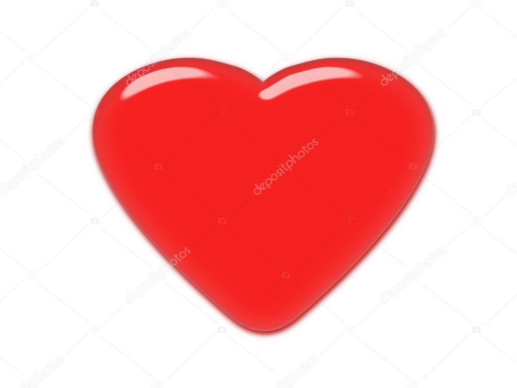 Red Heart, glass effect, love symbol