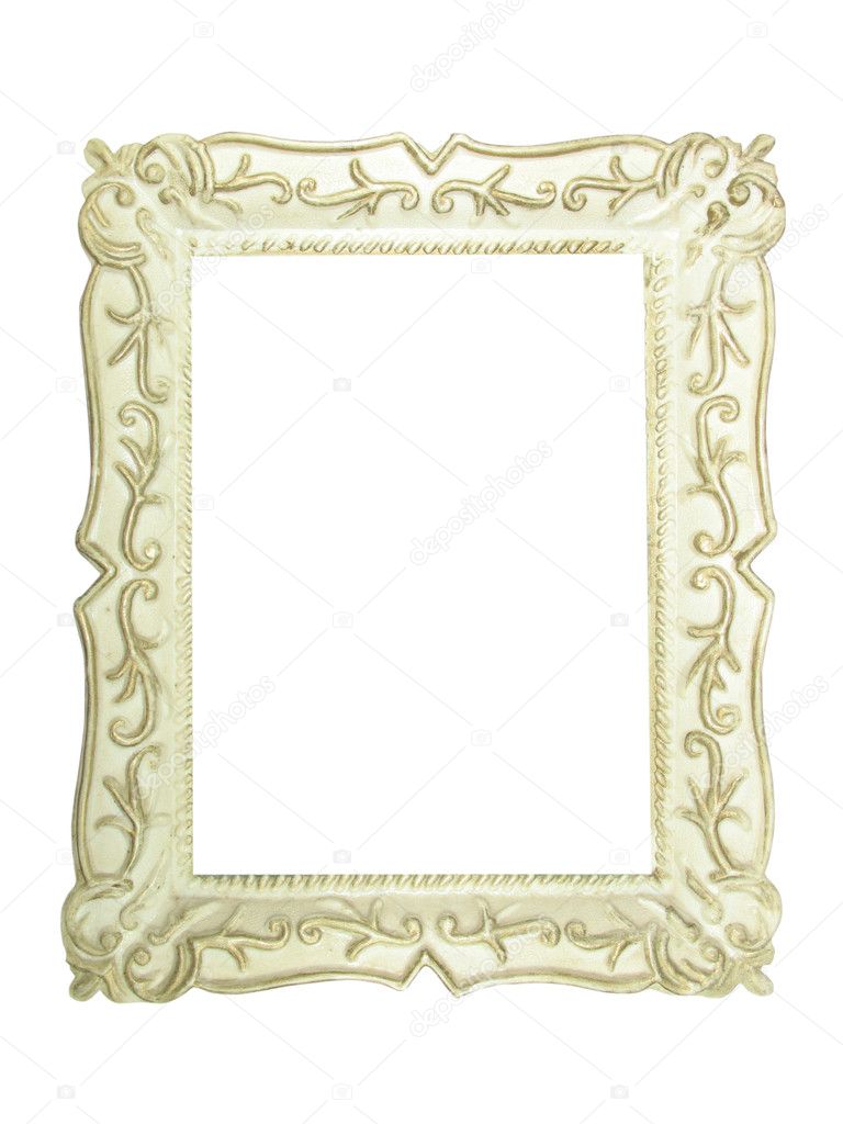 Old antique white wooden picture frame — Stock Photo © arogant 2089053