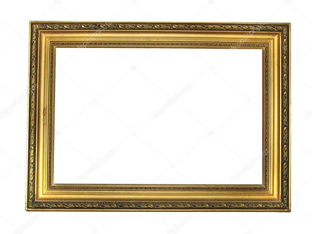Old antique gold plated wooden frame