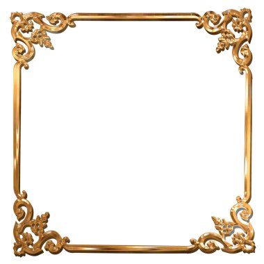 Abstract golden floral frame concept clipart