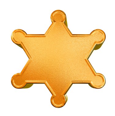 3d golden pattern sheriff's badge clipart