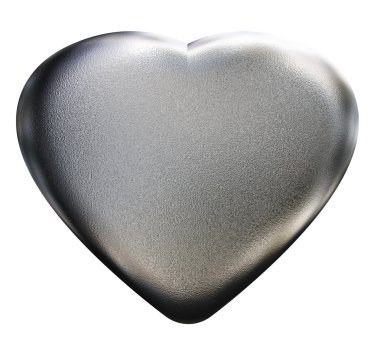 Silver or chrome pattern 3d heart clipart