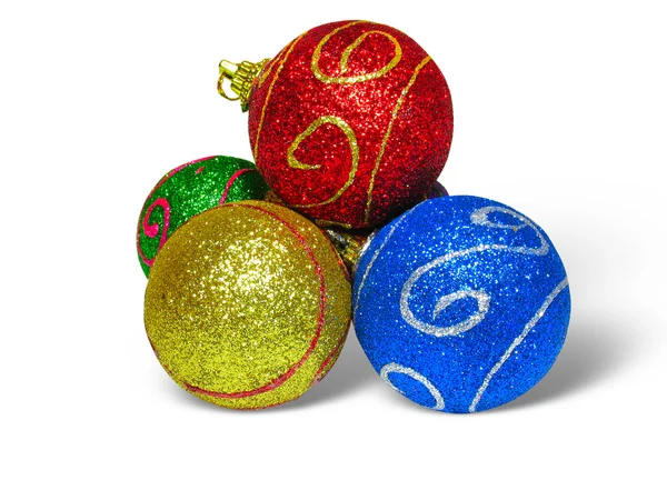 Feche o tiro de bolas de Natal a cores — Fotografia de Stock