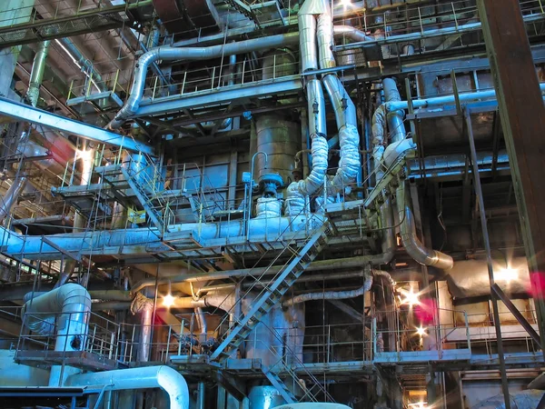 Steam turbines, machinery, pipes — Stock Photo, Image