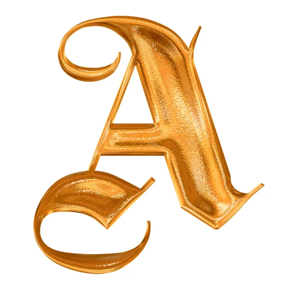 Golden pattern gothic letter A — Stock Photo, Image