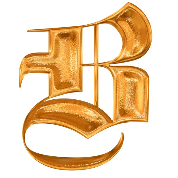 B písmeno gothic zlatý vzor — Stock fotografie