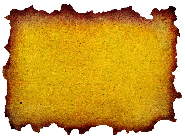 Grunge máta žlutý papír, samostatný — Stock fotografie