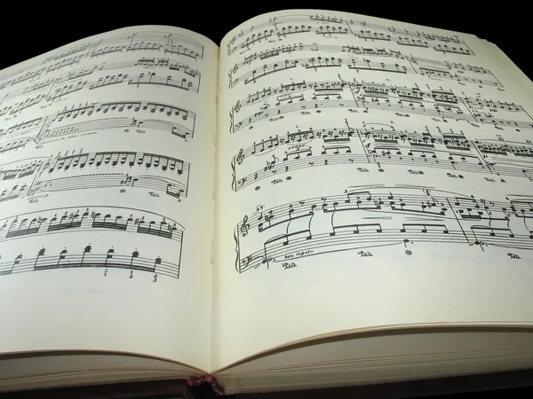 Livro de música antiga folha vintage — Fotografia de Stock