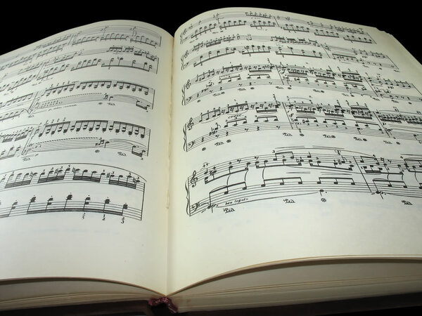 Old vintage sheet music book