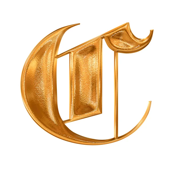 Wzór złoty gotycka litera c — Zdjęcie stockowe