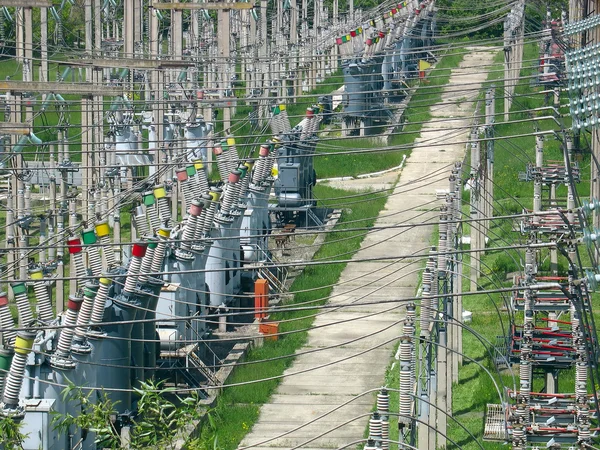 The electric high-voltage transformers — Stock Photo, Image