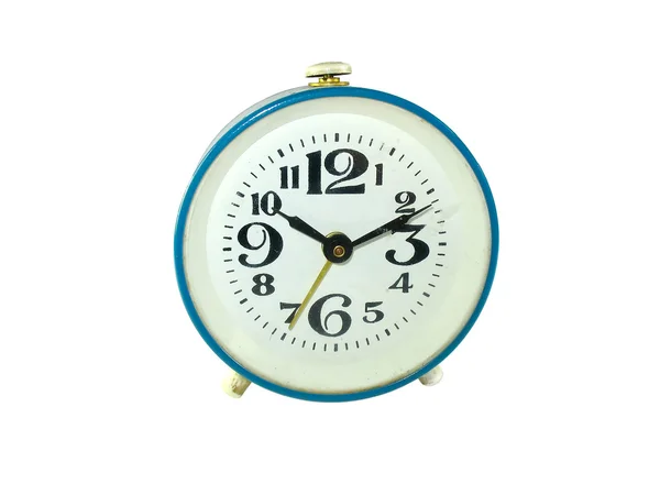 Relógio de alarme antigo isolado em branco — Fotografia de Stock