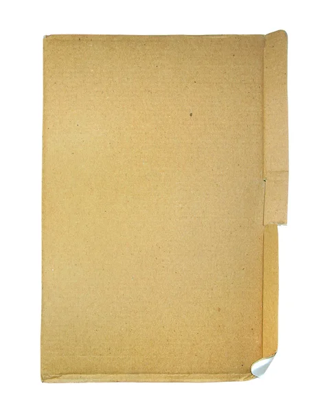 Pedaço de papelão velho isolado — Fotografia de Stock