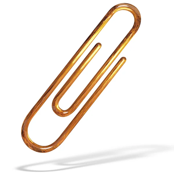 Golden pattern paper clip isolated — Stock Photo, Image