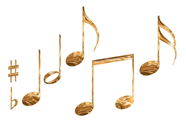 Conjunto de nota musical padrão de ouro — Fotografia de Stock