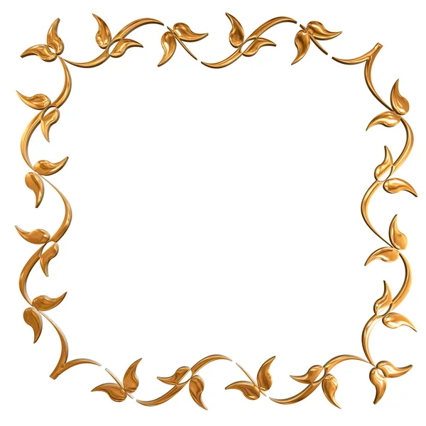 Abstraktní zlatým květinovým rám koncept — Stock fotografie