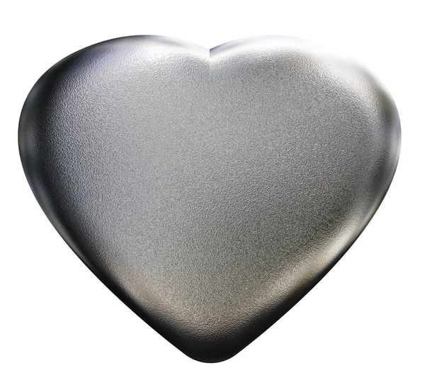 Серебро или хром 3d сердце — стоковое фото