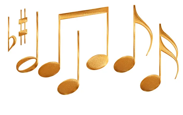 Set von Notensymbolen mit Goldmuster — Stockfoto