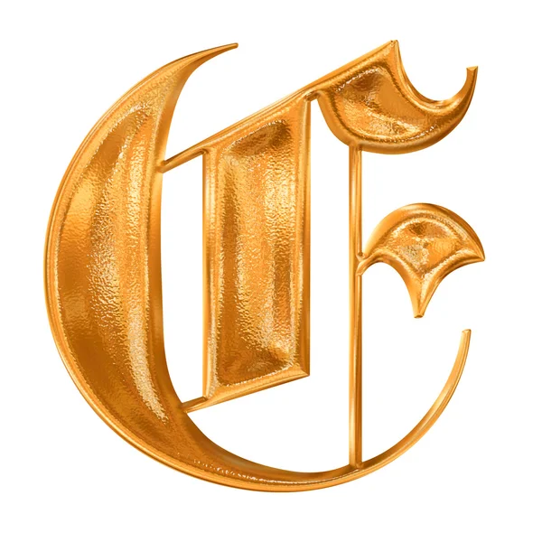 Золотий візерунок готична літера E — стокове фото