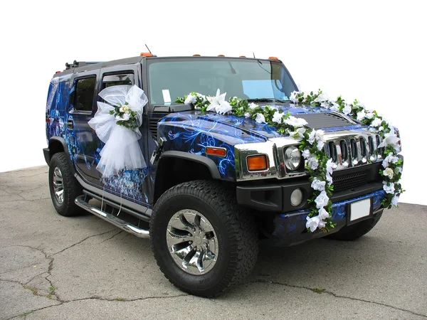 stock image Luxury dream wedding car blue ornate