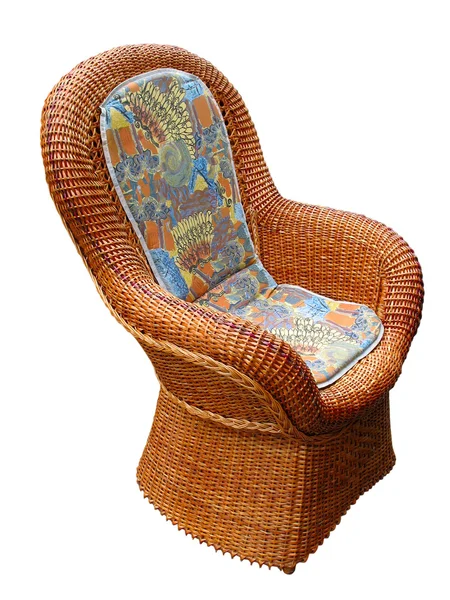 Vintage pattern wooden armchair isolated — Stock Photo, Image