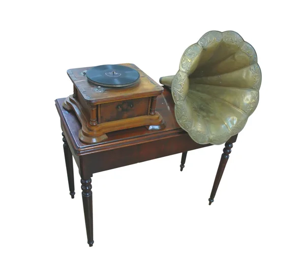 Staré retro gramofon, samostatný — Stock fotografie