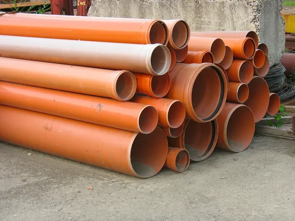 Abstrato perto de uma pilha de tubos — Fotografia de Stock