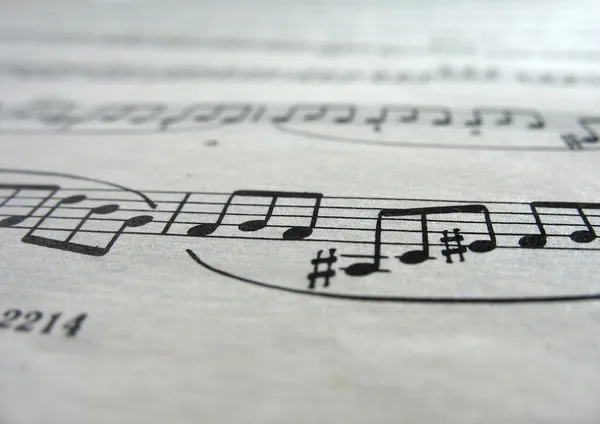 Close-up foglio note musicali — Foto Stock