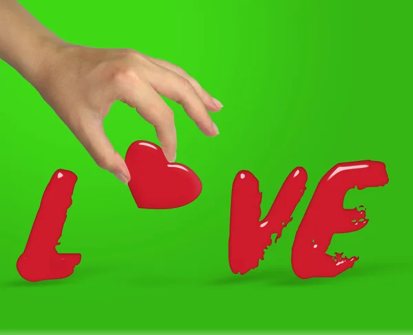 stock image Human lady hand building love word