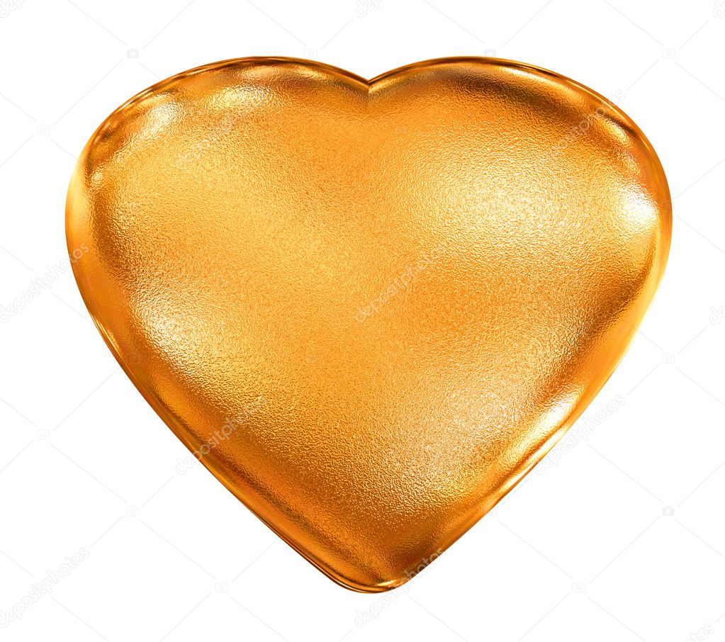 Golden pattern 3d heart - love symbol