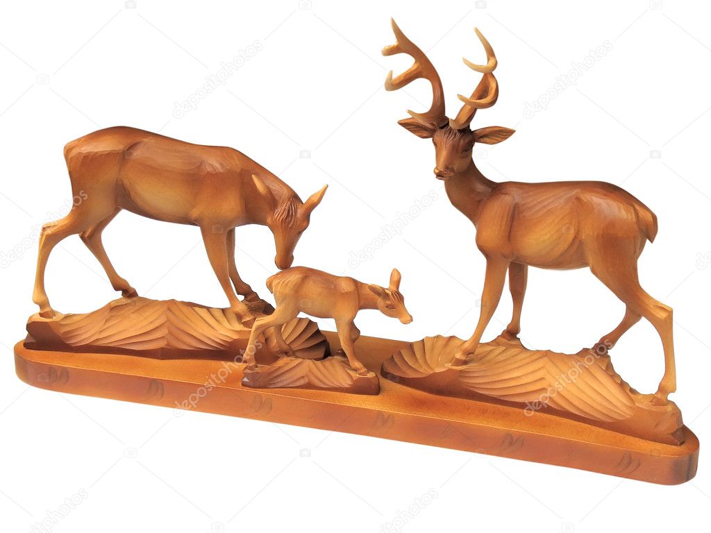 Figurine of a deer family - home decor