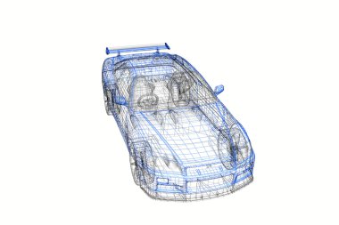 3D konsept modeli modern araba projesi