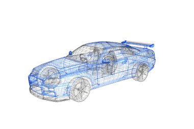 3D konsept modeli modern araba projesi