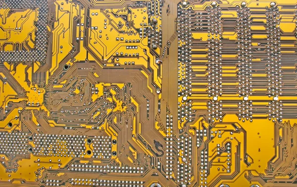 Gros plan de la carte de circuit informatique — Photo