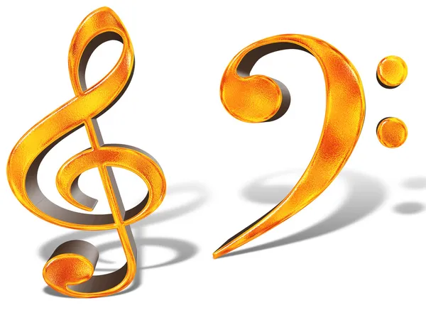 Patrón dorado concepto de notas musicales — Foto de Stock