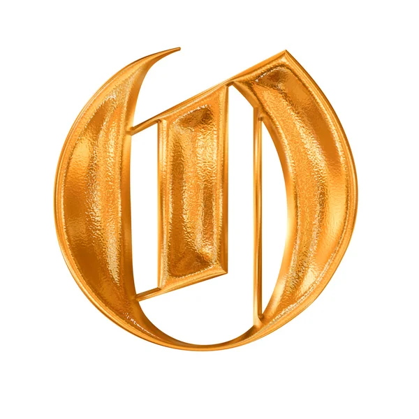 Golden pattern gothic letter O — Stock Photo, Image