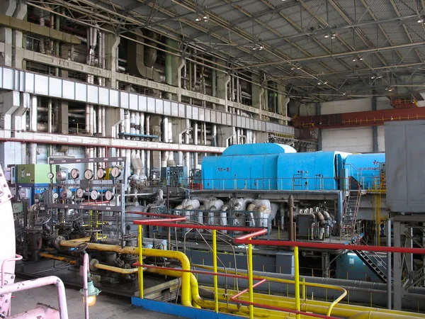 Maskiner, rör och ångturbin — Stockfoto