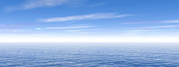 Ciel bleu cludy et vagues d'eau océanique — Photo