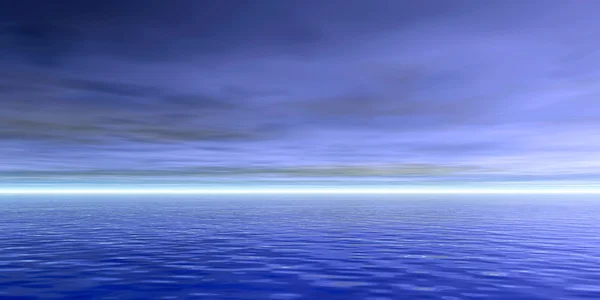 Cludy blauwe hemel en de oceaan water — Stockfoto