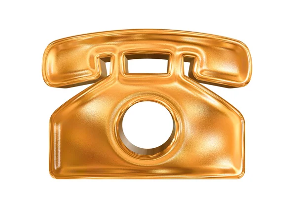 Conceito de ícone de telefone padrão dourado — Fotografia de Stock
