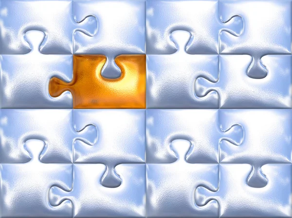 Silver metallic puzzle — Stock Photo, Image