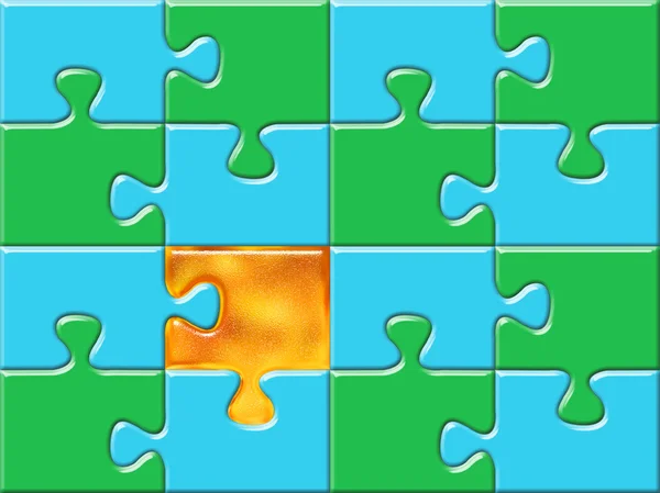 Superfície de puzzle verde e azul — Fotografia de Stock