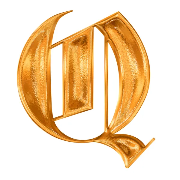 Золотий візерунок готична літера Q — стокове фото