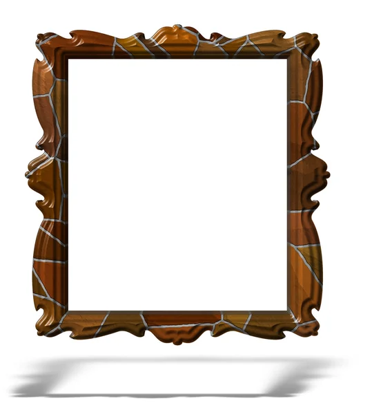 Puste drewniane portret rama na białym tle — Zdjęcie stockowe