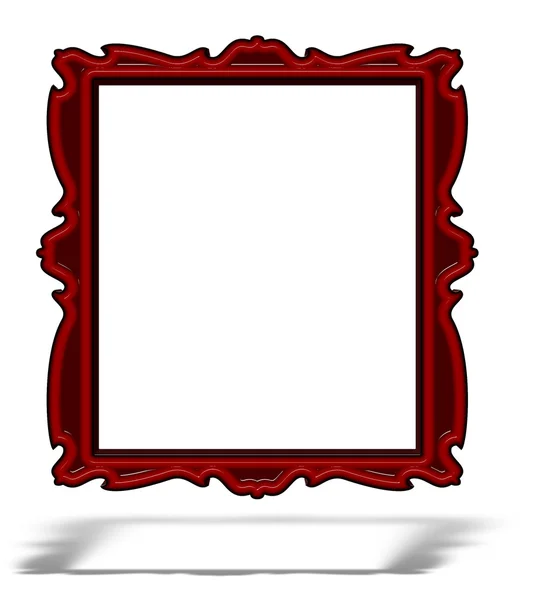 Quadro de retrato de vidro vermelho em branco isolado — Fotografia de Stock